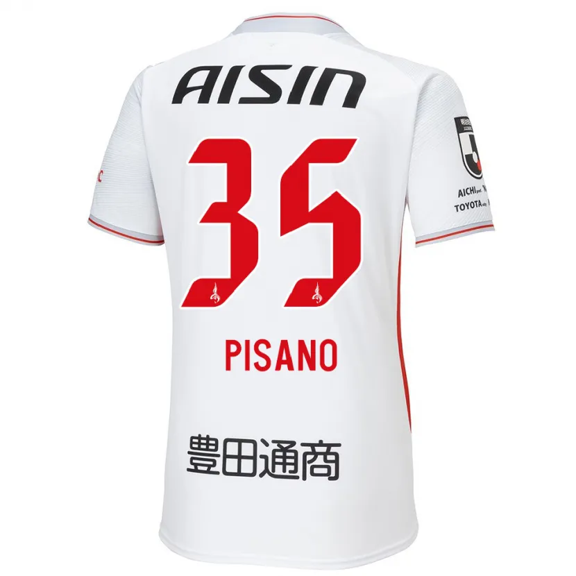 Danxen Kid Alexandre Pisano #35 White Yellow Red Away Jersey 2024/25 T-Shirt