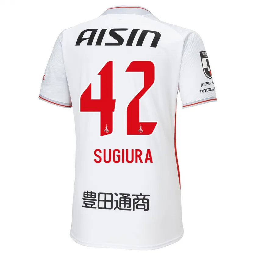 Danxen Kid Shungo Sugiura #42 White Yellow Red Away Jersey 2024/25 T-Shirt