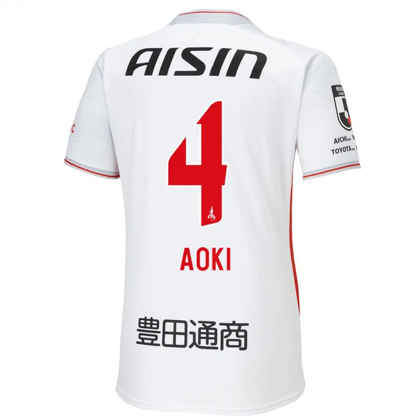 Danxen Kid Masamune Aoki #4 White Yellow Red Away Jersey 2024/25 T-Shirt