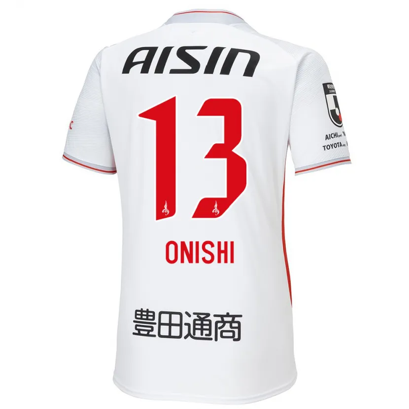 Danxen Kid Ritsu Onishi #13 White Yellow Red Away Jersey 2024/25 T-Shirt