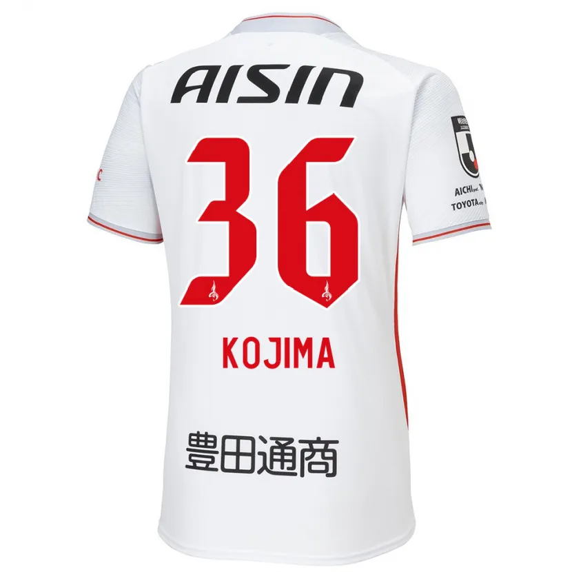 Danxen Kid Aoto Kojima #36 White Yellow Red Away Jersey 2024/25 T-Shirt