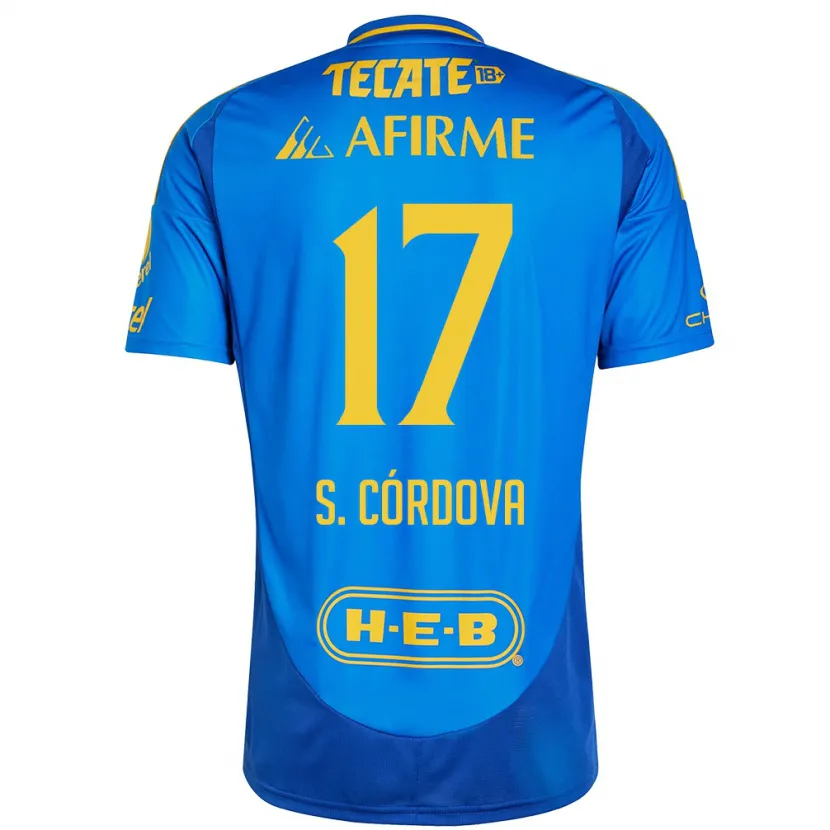 Danxen Kid Sebastián Córdova #17 Blue Yellow Away Jersey 2024/25 T-Shirt