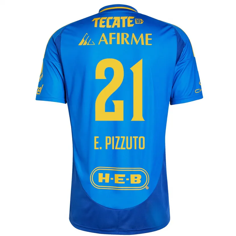 Danxen Kid Eugenio Pizzuto #21 Blue Yellow Away Jersey 2024/25 T-Shirt