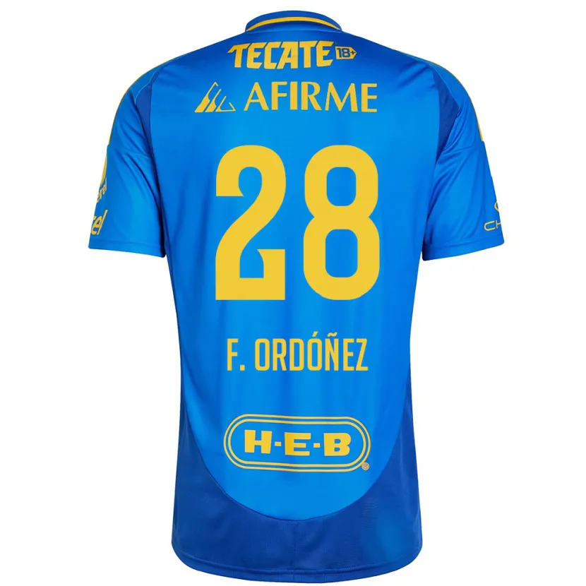 Danxen Kid Fernando Ordóñez #28 Blue Yellow Away Jersey 2024/25 T-Shirt