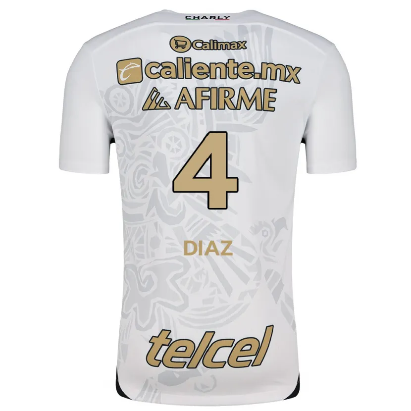 Danxen Kid Nicolás Díaz #4 White Black Away Jersey 2024/25 T-Shirt