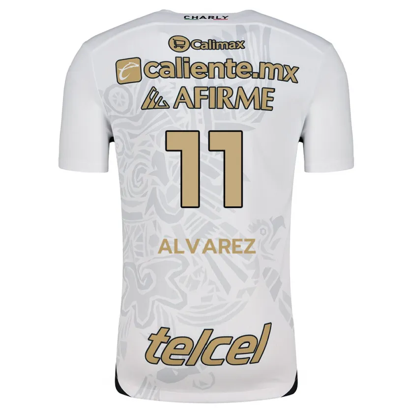 Danxen Kid Efraín Álvarez #11 White Black Away Jersey 2024/25 T-Shirt