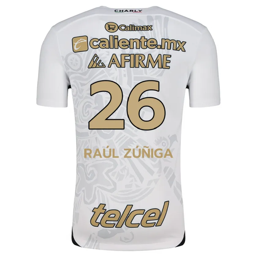 Danxen Kid José Raúl Zúñiga #26 White Black Away Jersey 2024/25 T-Shirt