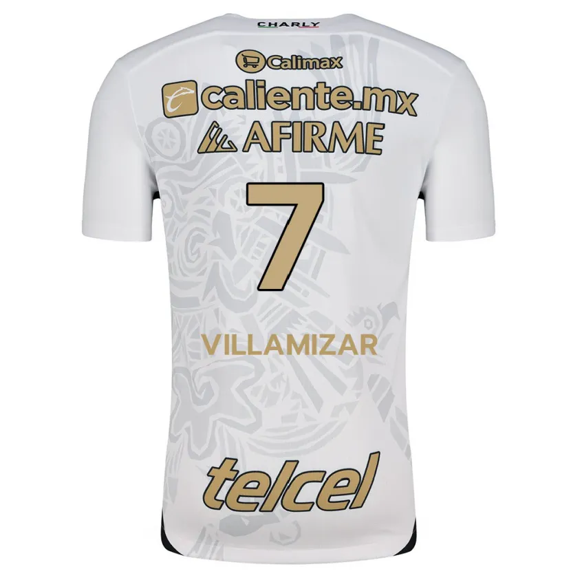 Danxen Kid Paola Villamizar #7 White Black Away Jersey 2024/25 T-Shirt