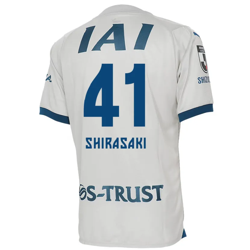 Danxen Kid Ryohei Shirasaki #41 White Blue Away Jersey 2024/25 T-Shirt