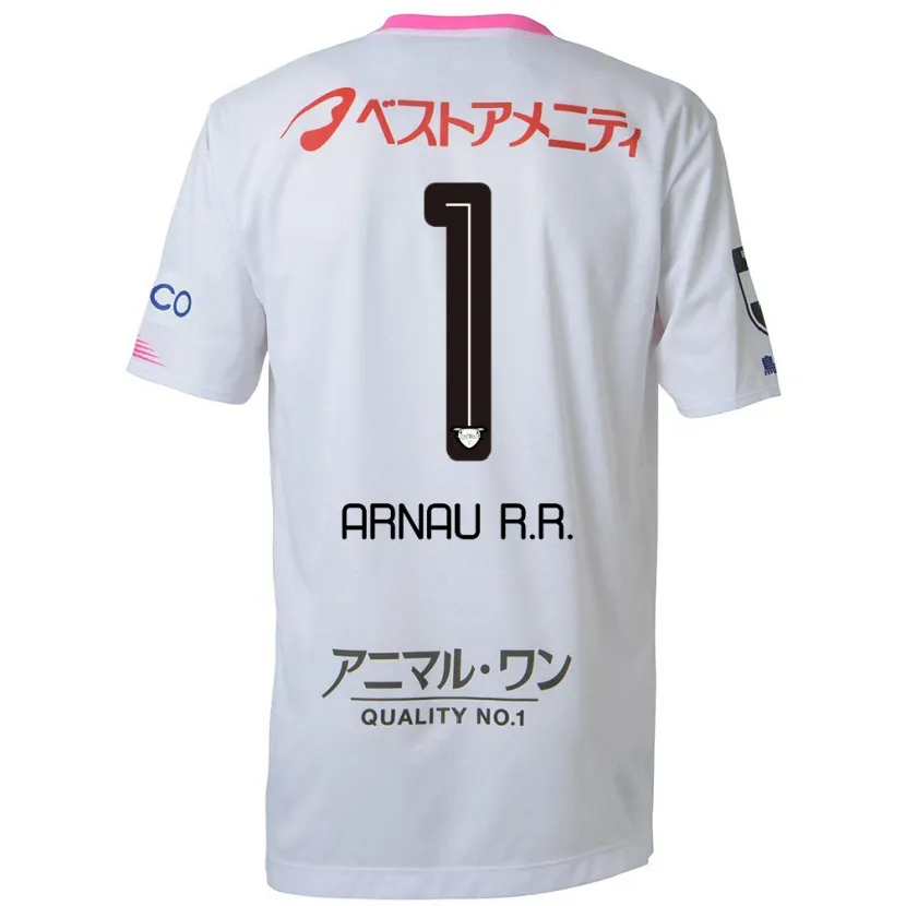 Danxen Kid Arnau Riera #1 White Blue Pink Away Jersey 2024/25 T-Shirt