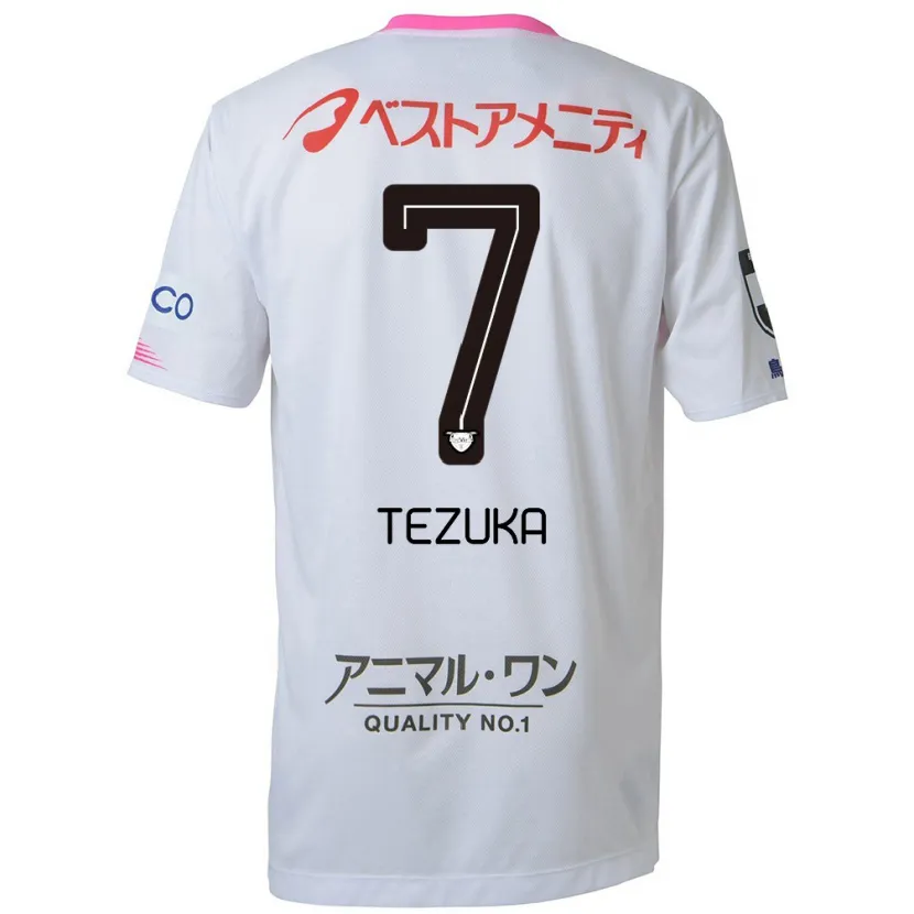 Danxen Kid Kohei Tezuka #7 White Blue Pink Away Jersey 2024/25 T-Shirt