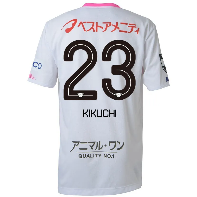 Danxen Kid Taichi Kikuchi #23 White Blue Pink Away Jersey 2024/25 T-Shirt