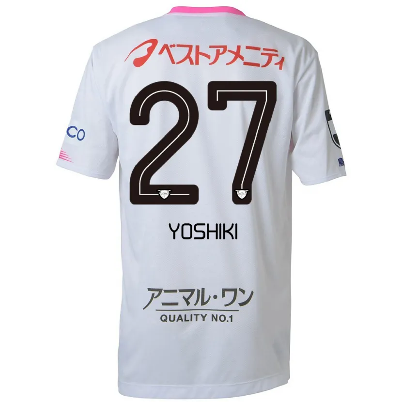 Danxen Kid Yoshiki Narahara #27 White Blue Pink Away Jersey 2024/25 T-Shirt