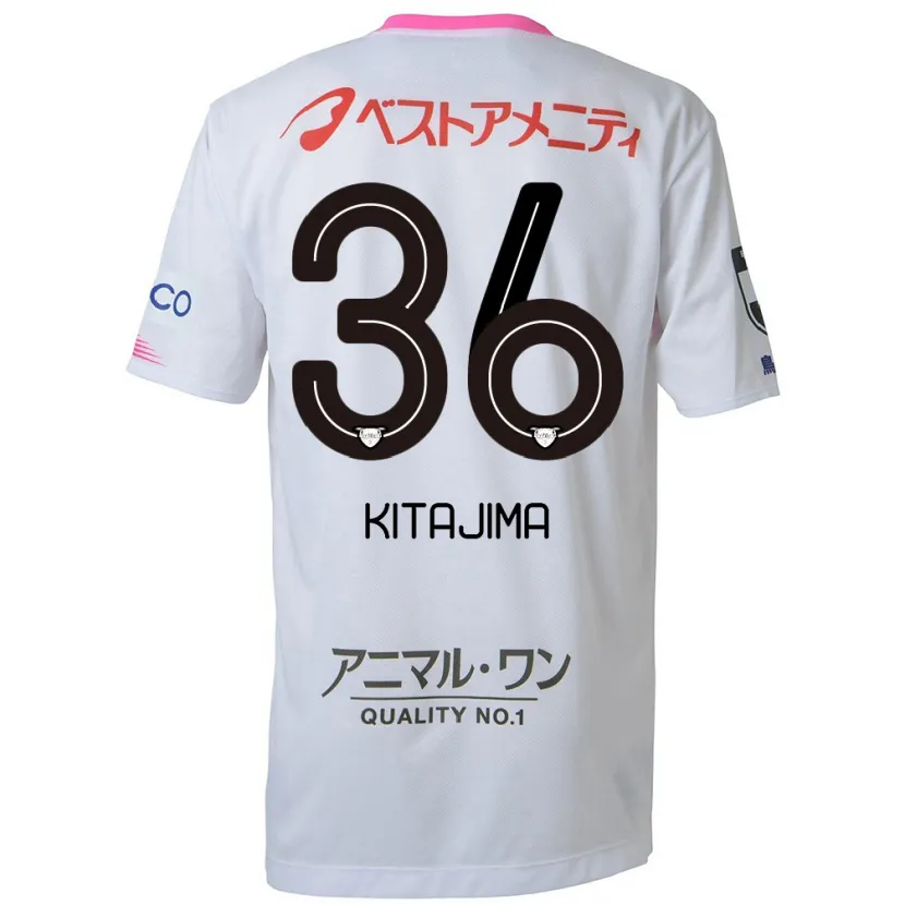 Danxen Kid Fumiya Kitajima #36 White Blue Pink Away Jersey 2024/25 T-Shirt