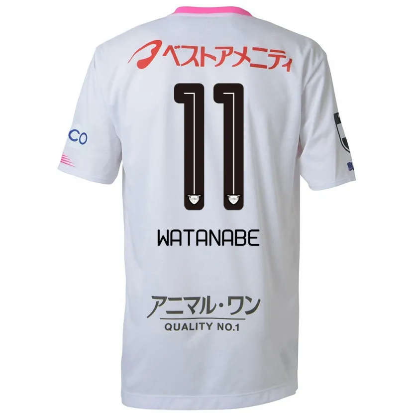 Danxen Kid Shion Watanabe #11 White Blue Pink Away Jersey 2024/25 T-Shirt