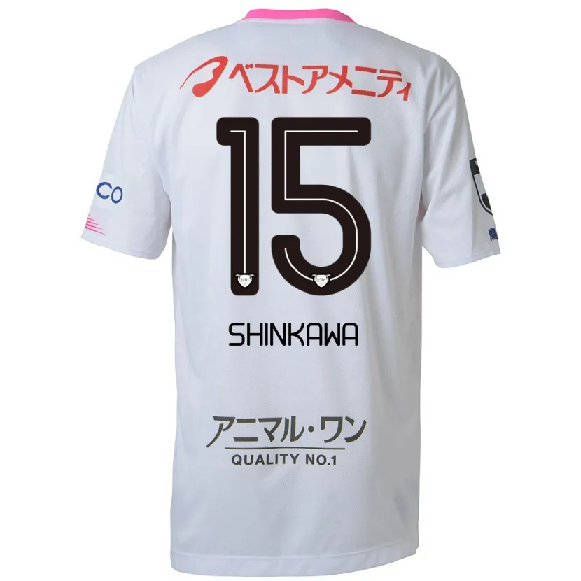 Danxen Kid Shion Shinkawa #15 White Blue Pink Away Jersey 2024/25 T-Shirt