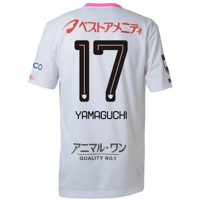 Danxen Kid Hikaru Yamaguchi #17 White Blue Pink Away Jersey 2024/25 T-Shirt