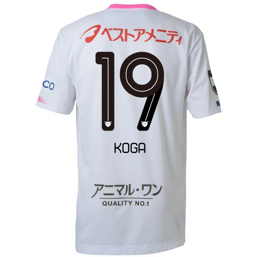 Danxen Kid Ryoma Koga #19 White Blue Pink Away Jersey 2024/25 T-Shirt