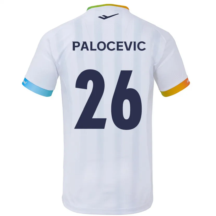 Danxen Kid Aleksandar Palocevic #26 White Blue Away Jersey 2024/25 T-Shirt