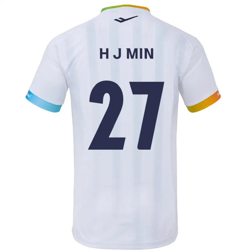 Danxen Kid Ji-Hoon Min #27 White Blue Away Jersey 2024/25 T-Shirt