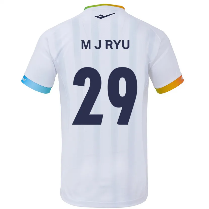 Danxen Kid Jae-Moon Ryu #29 White Blue Away Jersey 2024/25 T-Shirt