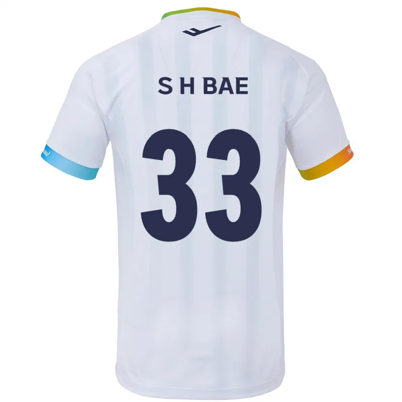 Danxen Kid Hyun-Seo Bae #33 White Blue Away Jersey 2024/25 T-Shirt