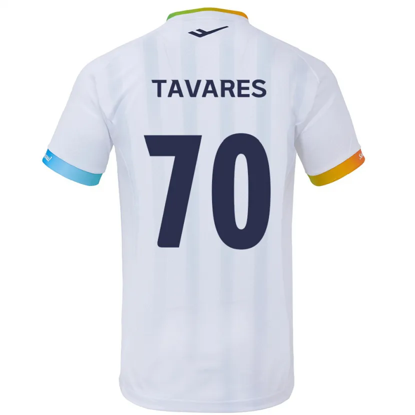 Danxen Kid Ronaldo Tavares #70 White Blue Away Jersey 2024/25 T-Shirt