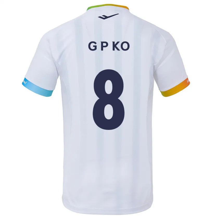 Danxen Kid Pil-Gwan Ko #8 White Blue Away Jersey 2024/25 T-Shirt