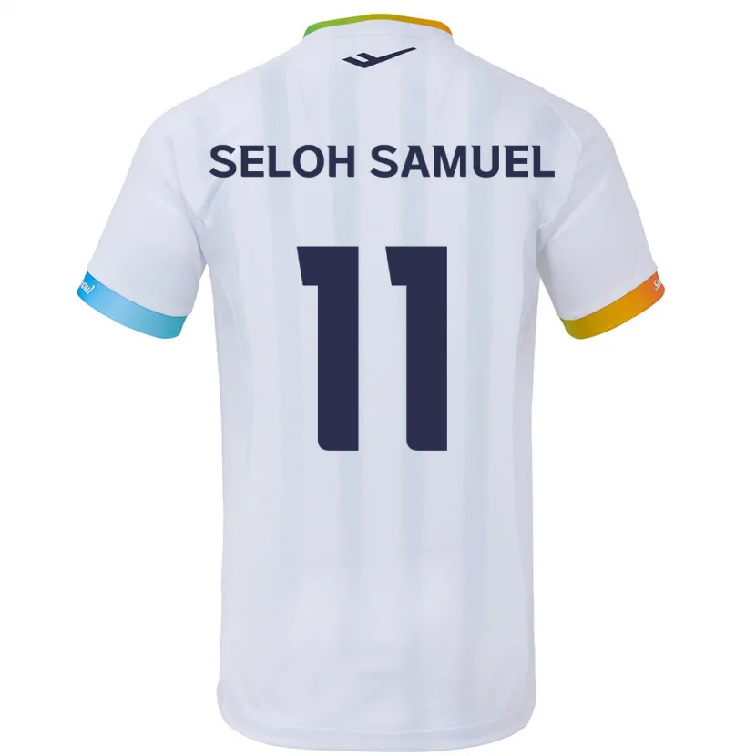 Danxen Kid Gbato Seloh Samuel #11 White Blue Away Jersey 2024/25 T-Shirt