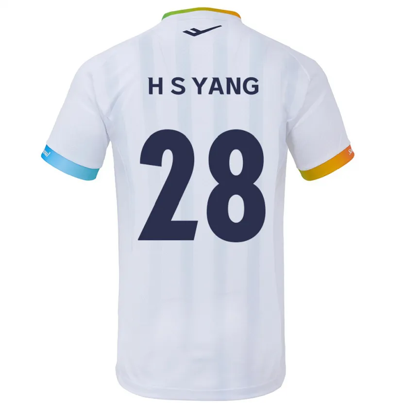 Danxen Kid Seung-Hyeon Yang #28 White Blue Away Jersey 2024/25 T-Shirt