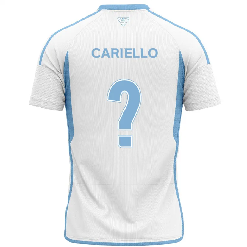 Danxen Kid Yago Cariello #0 White Blue Away Jersey 2024/25 T-Shirt