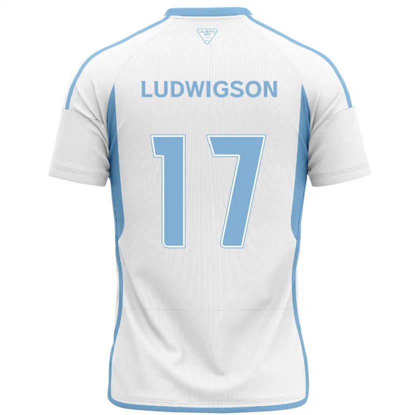 Danxen Kid Gustav Ludwigson #17 White Blue Away Jersey 2024/25 T-Shirt