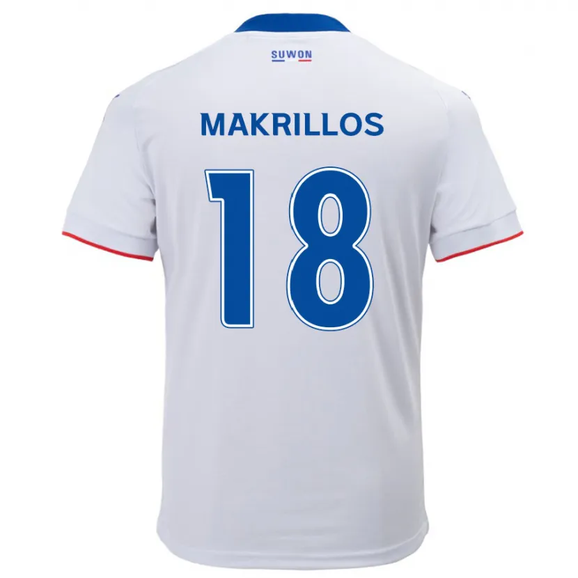 Danxen Kid Peter Makrillos #18 White Blue Away Jersey 2024/25 T-Shirt