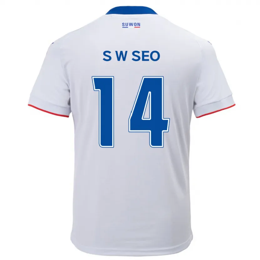 Danxen Kid Woo-Seong Seo #14 White Blue Away Jersey 2024/25 T-Shirt