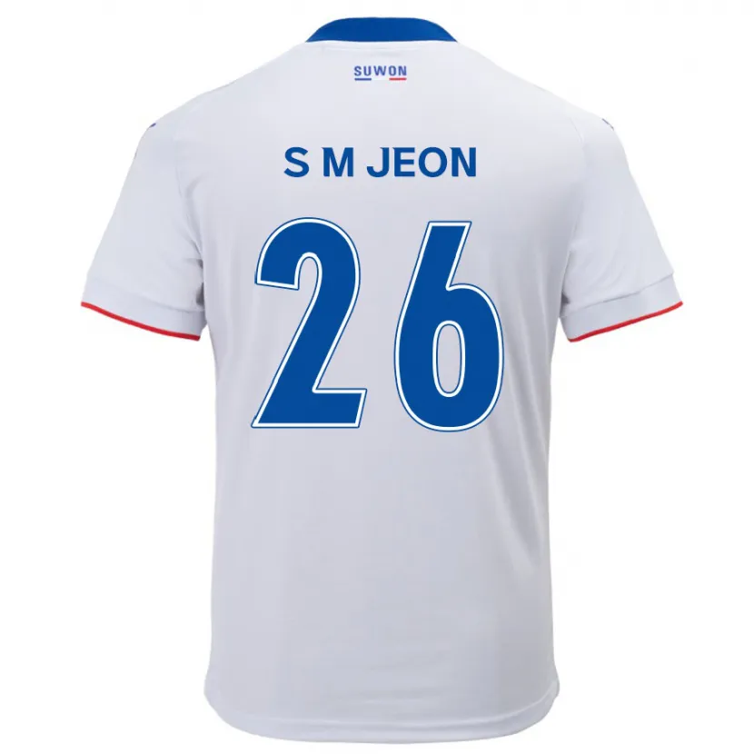 Danxen Kid Min-Seung Jeon #26 White Blue Away Jersey 2024/25 T-Shirt