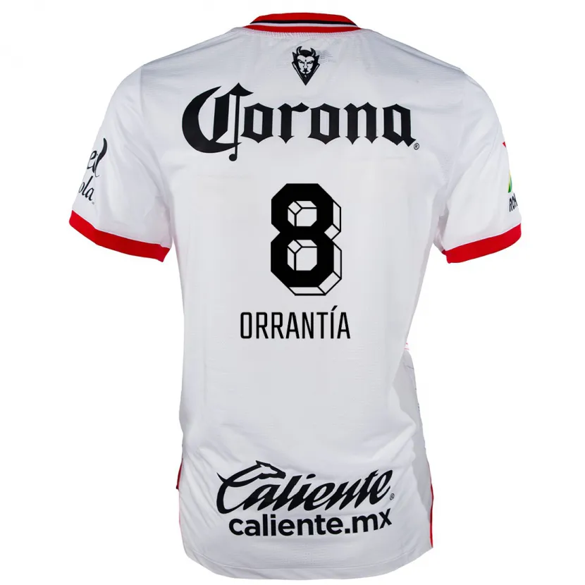 Danxen Kid Carlos Orrantía #8 White Red Away Jersey 2024/25 T-Shirt