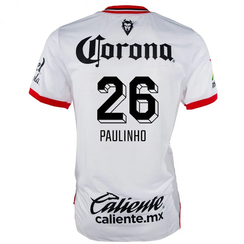 Danxen Kid Paulinho #26 White Red Away Jersey 2024/25 T-Shirt