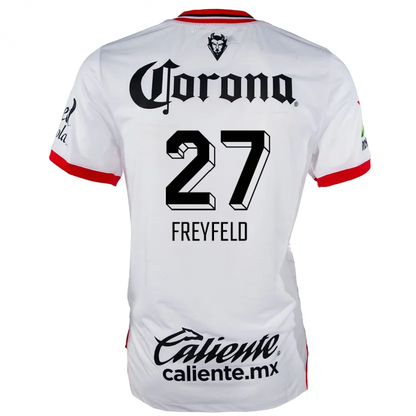 Danxen Kid Emiliano Freyfeld #27 White Red Away Jersey 2024/25 T-Shirt