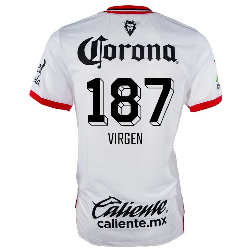 Danxen Kid Oswaldo Virgen #187 White Red Away Jersey 2024/25 T-Shirt