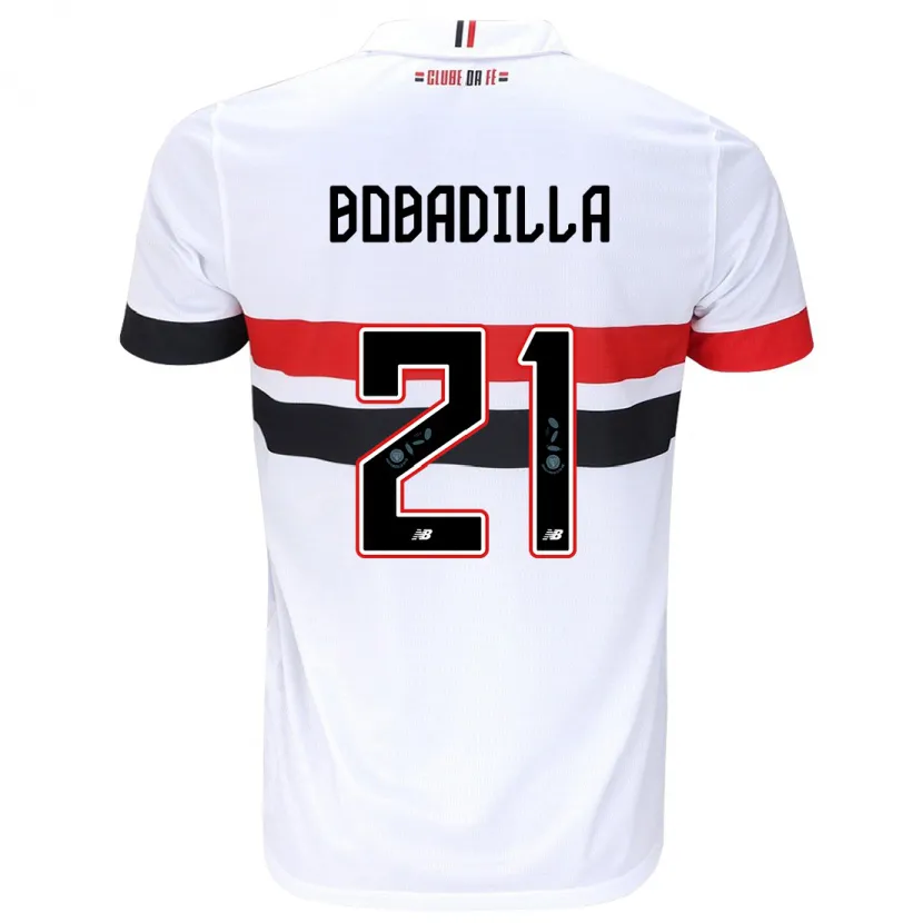 Danxen Men Damián Bobadilla #21 White Red Black Home Jersey 2024/25 T-Shirt