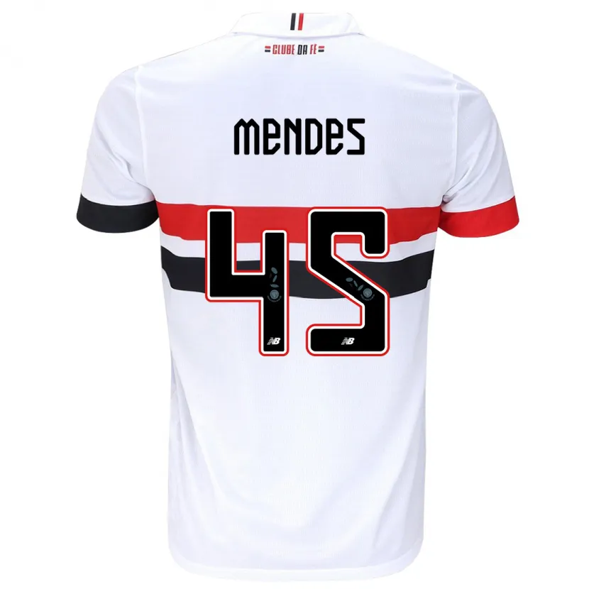 Danxen Men Nathan Mendes #45 White Red Black Home Jersey 2024/25 T-Shirt