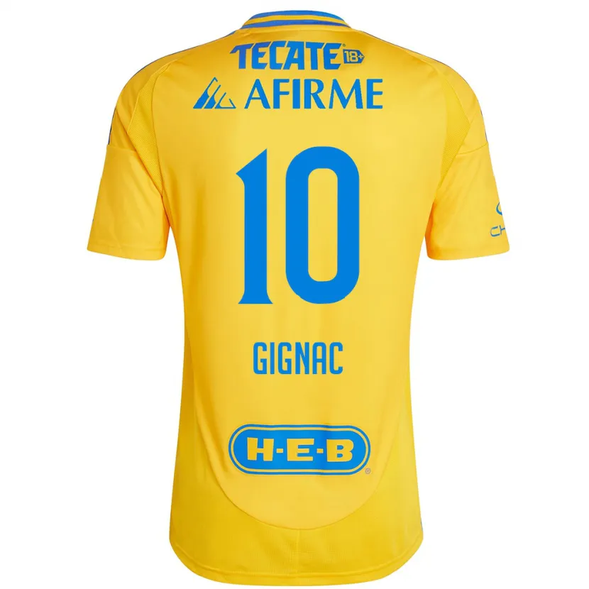 Danxen Men André-Pierre Gignac #10 Gold Yellow Home Jersey 2024/25 T-Shirt