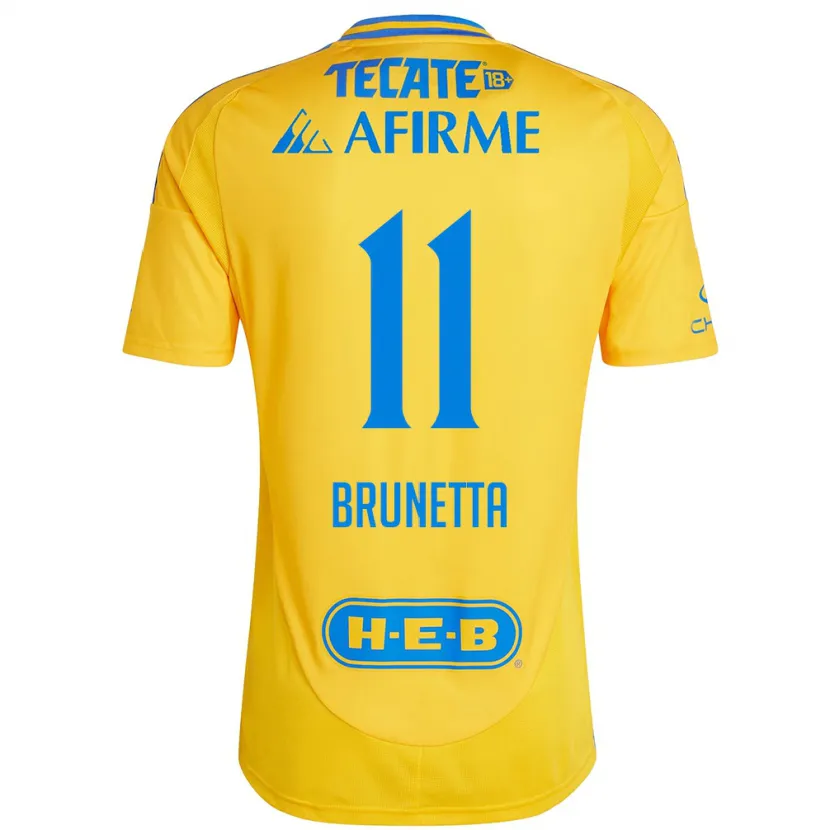 Danxen Men Juan Brunetta #11 Gold Yellow Home Jersey 2024/25 T-Shirt