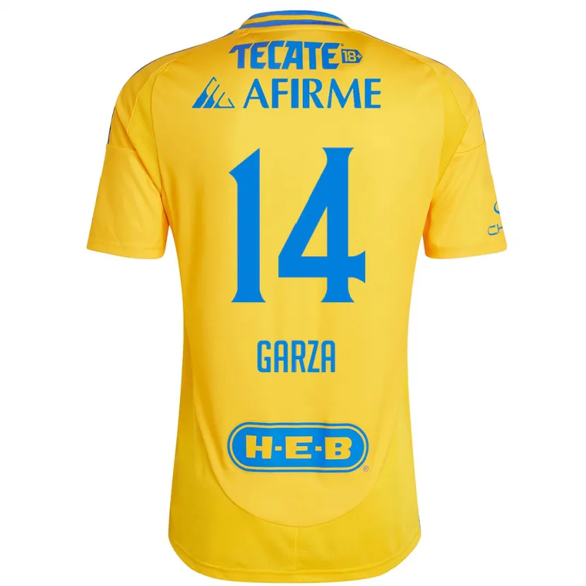 Danxen Men Jesús Garza #14 Gold Yellow Home Jersey 2024/25 T-Shirt