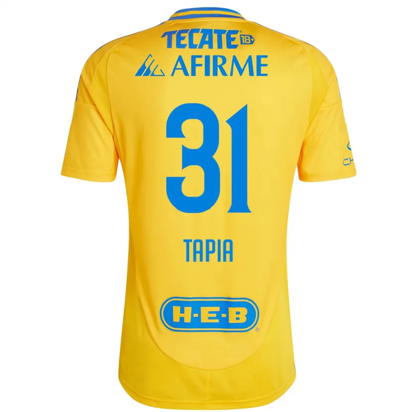 Danxen Men Fernando Tapia #31 Gold Yellow Home Jersey 2024/25 T-Shirt