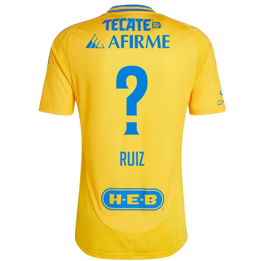 Danxen Men Luis Ruiz #0 Gold Yellow Home Jersey 2024/25 T-Shirt