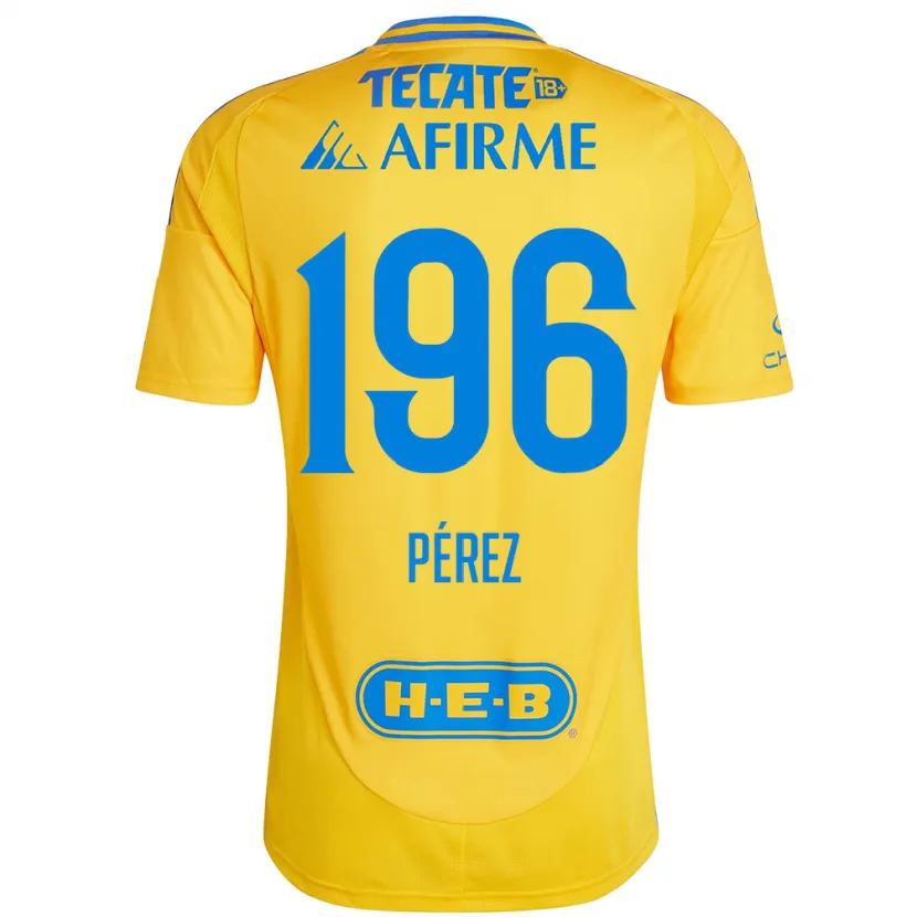 Danxen Men Axel Pérez #196 Gold Yellow Home Jersey 2024/25 T-Shirt