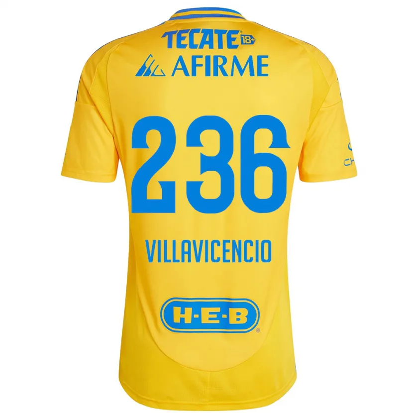 Danxen Men Edgar Villavicencio #236 Gold Yellow Home Jersey 2024/25 T-Shirt