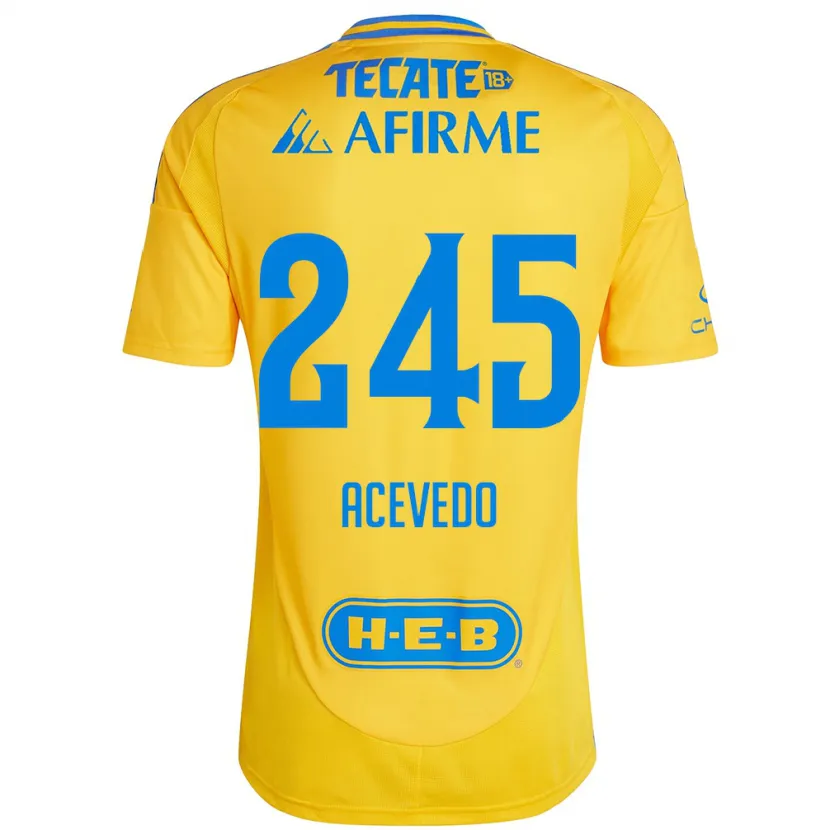 Danxen Men Kevin Acevedo #245 Gold Yellow Home Jersey 2024/25 T-Shirt