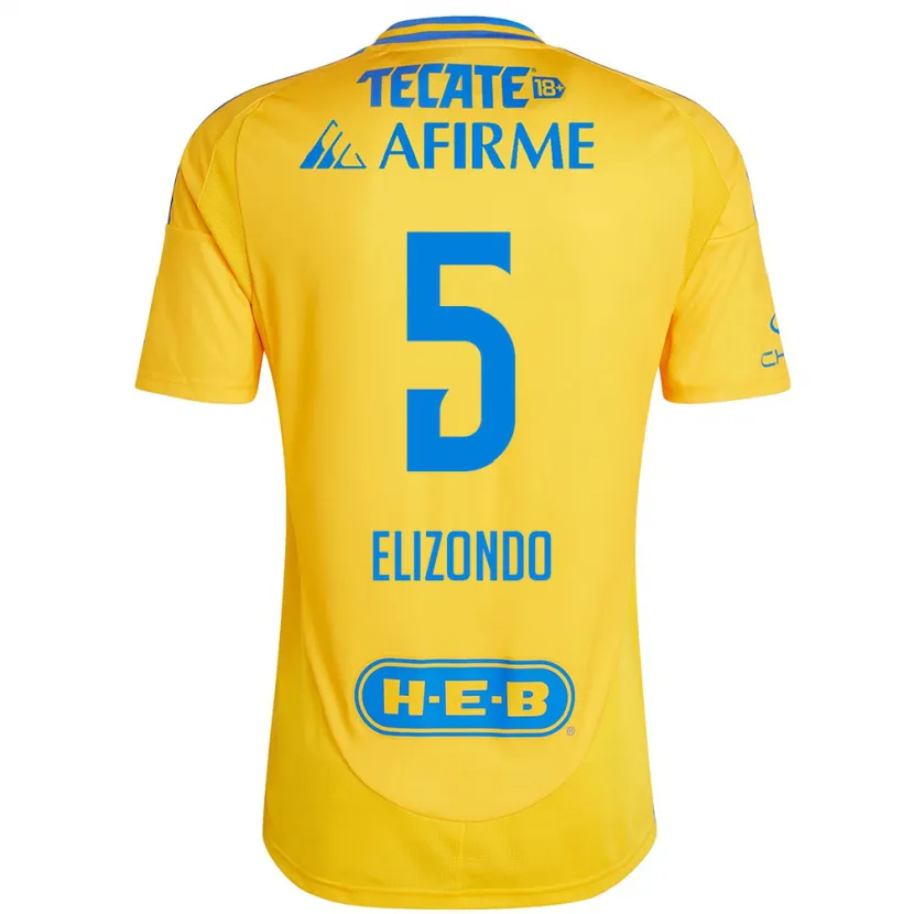 Danxen Men Fernanda Elizondo #5 Gold Yellow Home Jersey 2024/25 T-Shirt